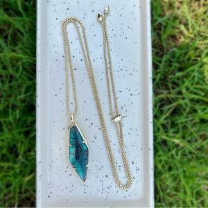 Kendra Scott Beatrice Long Necklace in Navy Crackle Illusion